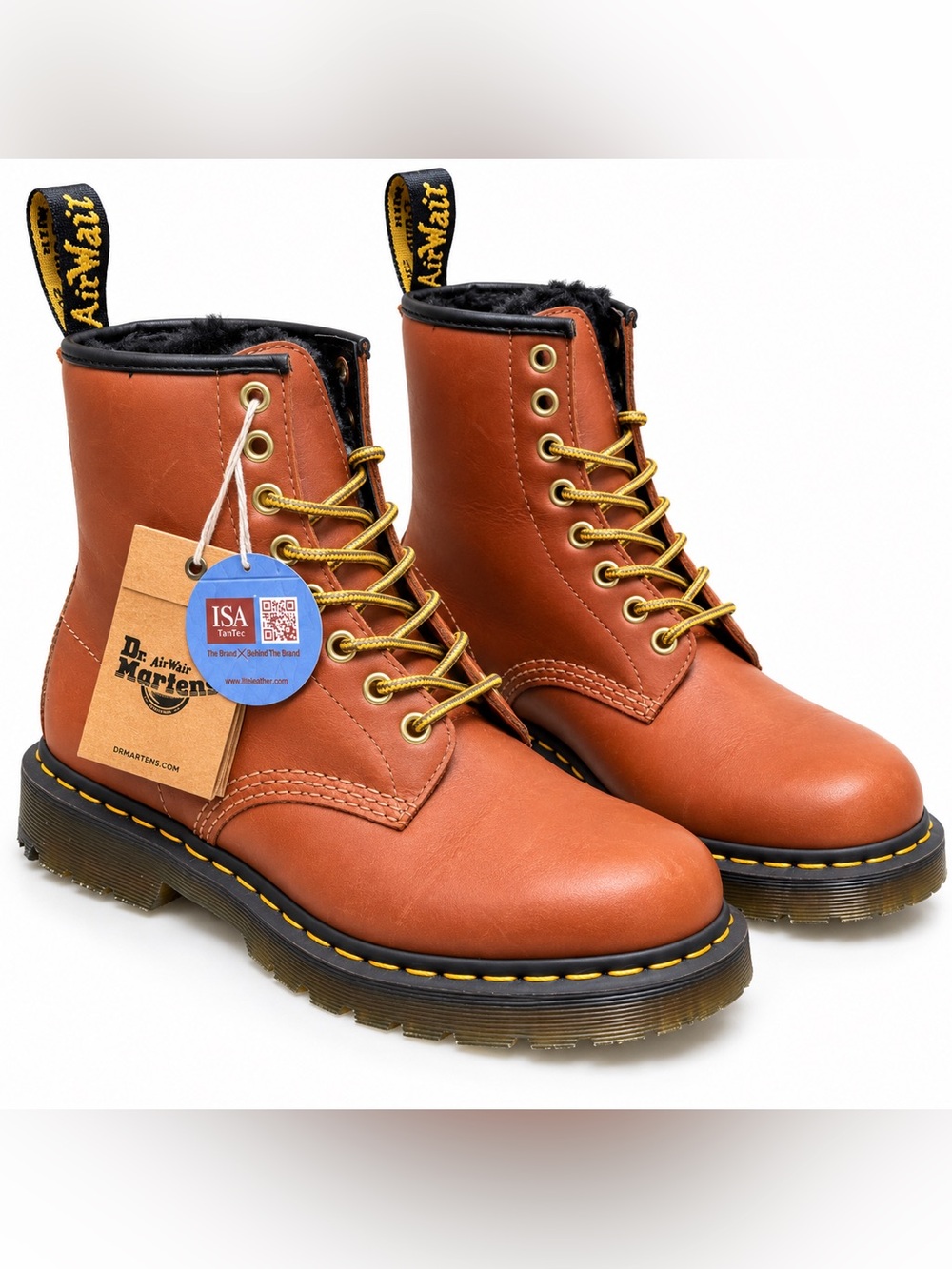 NWT Dr. Martens 1460 WinterGrip Tan Boots US 8 — TWO RIGHT BOOTS